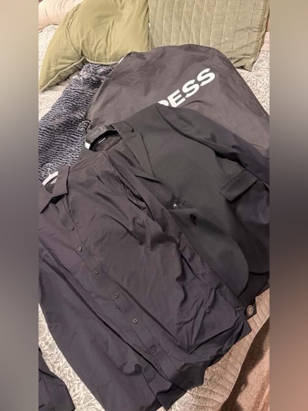 Express Black Dress Shirt and Blazer Set